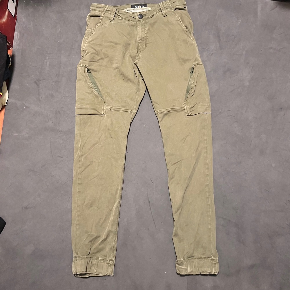 DU/ER Live Free Adventure Pants Mens 32x32 Olive‎ Green Stretch Performance - Picture 2 of 10